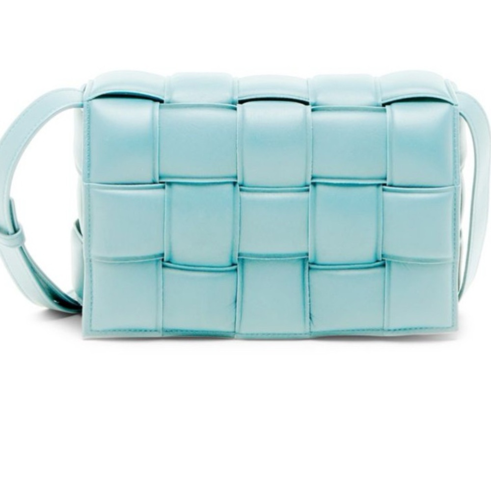 BOTTEGA VENETA Pale Blue Cassette Padded Leather Crossbody Bag